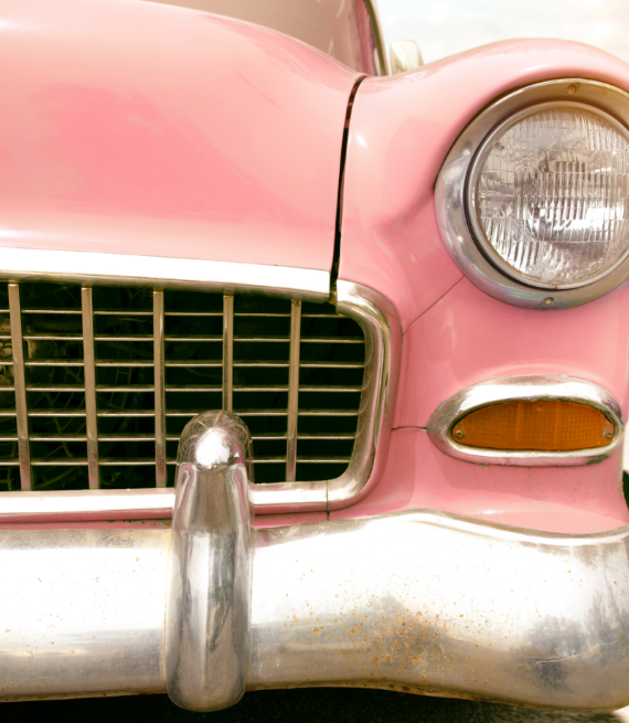 Pink vintage car